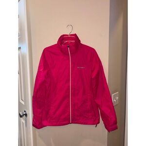Columbia Switchback III Rain Jacket M Pink Full Zip Hooded Windbreaker WL0127